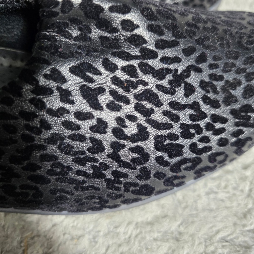 SAS Bliss Loafers Leopard Flex Fabric Low Wedge Heel Womens 11 Black NEW - Picture 6 of 8